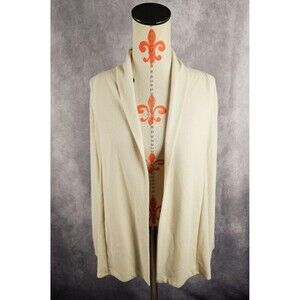 DKNY Womens Beige Cardigan Knit Sweater Open Front Long Sleeve Sz XS